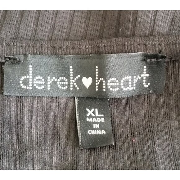 Derek Heart Womens Black Ribbed Cutout Knot Dress Size XL - Picture 9 of 10